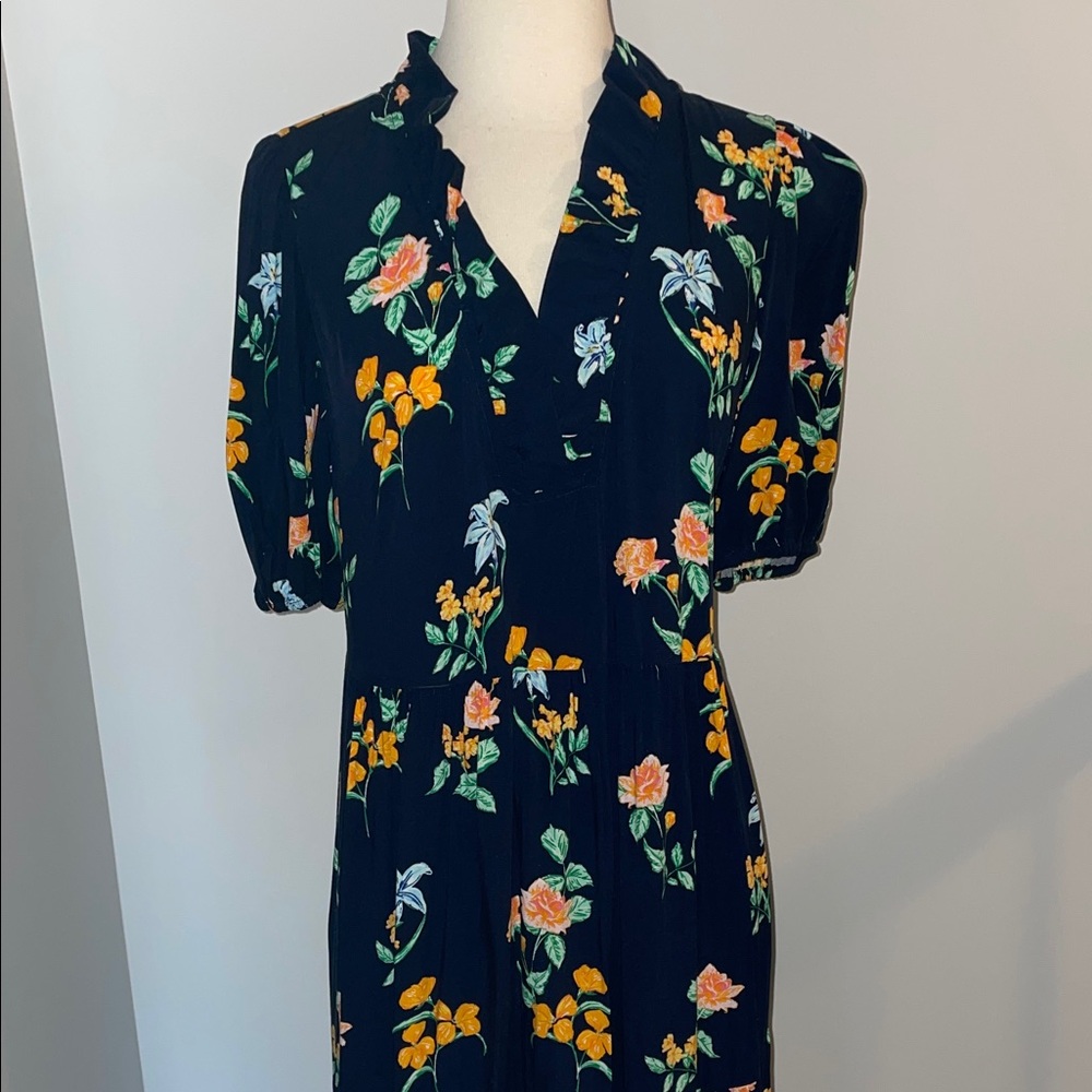 Crown & Ivy Black Floral Midi Dress